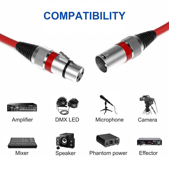 Colexy XLR Mikrofonkabel 5 Stück 3-Pin DMX Mikrofon 5 m Mikrofonkabel XLR Stecker auf Buchse DMX Mik