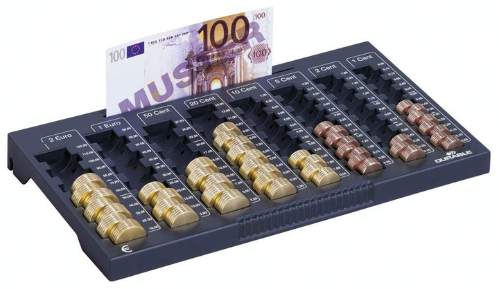 Durable Geldzählbrett Euroboard L, 324 x 190 x 34 mm, Kunststoff, anthrazit, 178058 1 Banknotenfach,