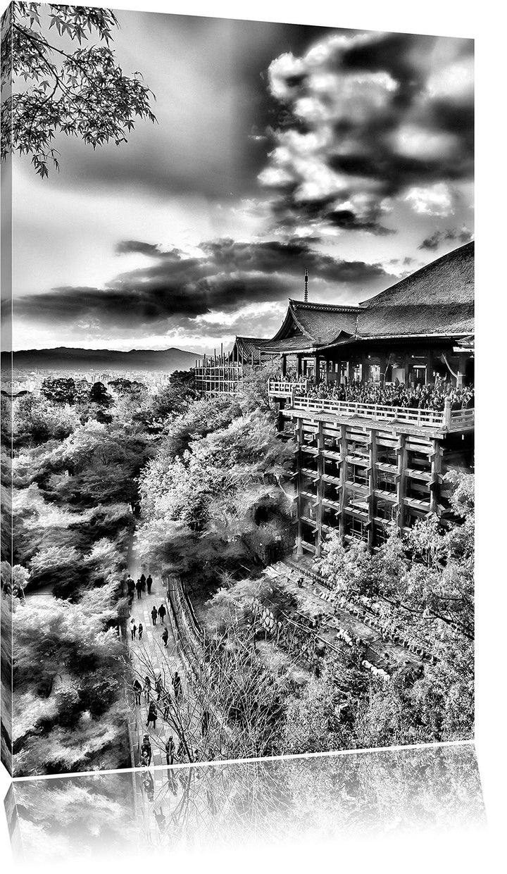 Pixxprint Monocrome, Tempel in China, Format: 100x70 auf Leinwand, 100x70