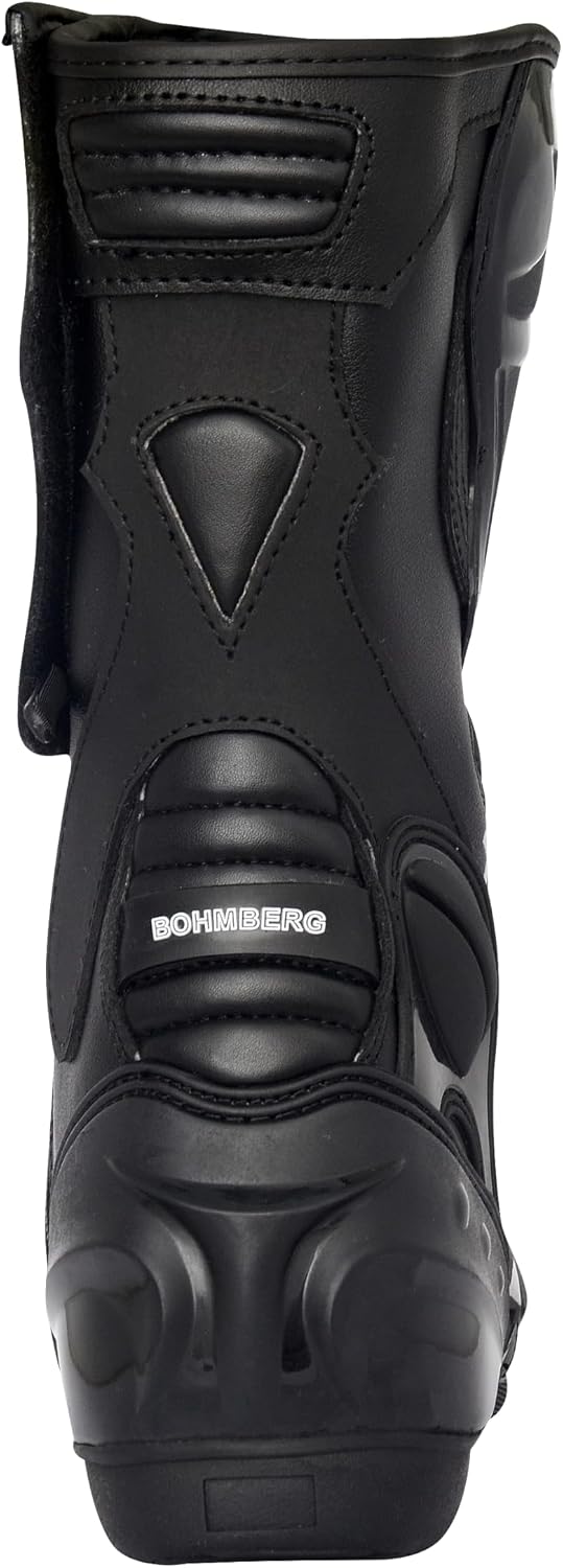 Bohmberg TX6 Herren Motorradstiefel, ergonomisch, Motorradschuhe aus stabilem Leder mit aufgesetzten