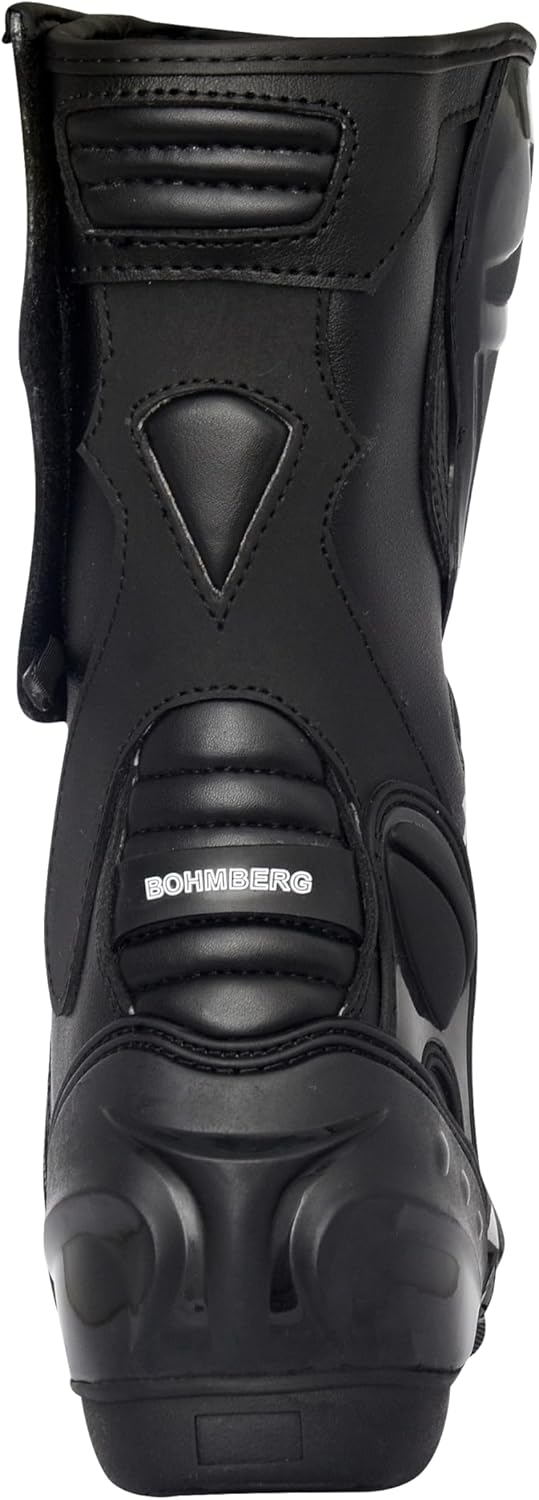 Bohmberg TX6 Herren Motorradstiefel, ergonomisch, Motorradschuhe aus stabilem Leder mit aufgesetzten