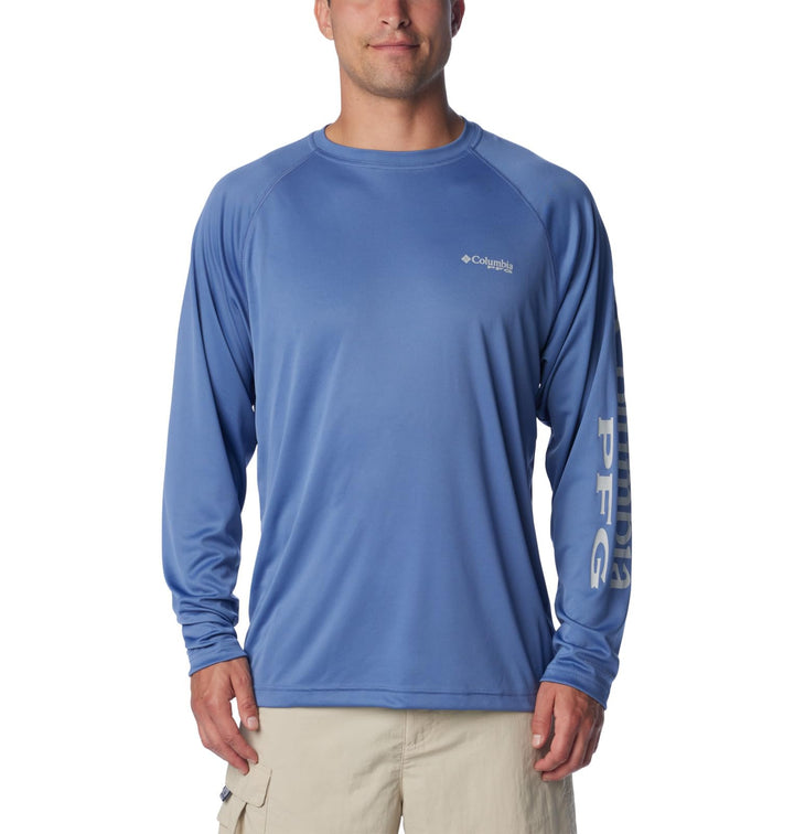 Columbia Herren Long Sleeve Terminal Tackle Langarm-Shirt L Lang Bluebell/Cool Grey Logo, L Lang Blu