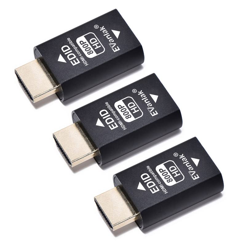 EVanlak HDMI-Emulator-Adapter (3. Generation), kompatibel mit Mac Thunderbolt auf HDMI-Switches/Exte