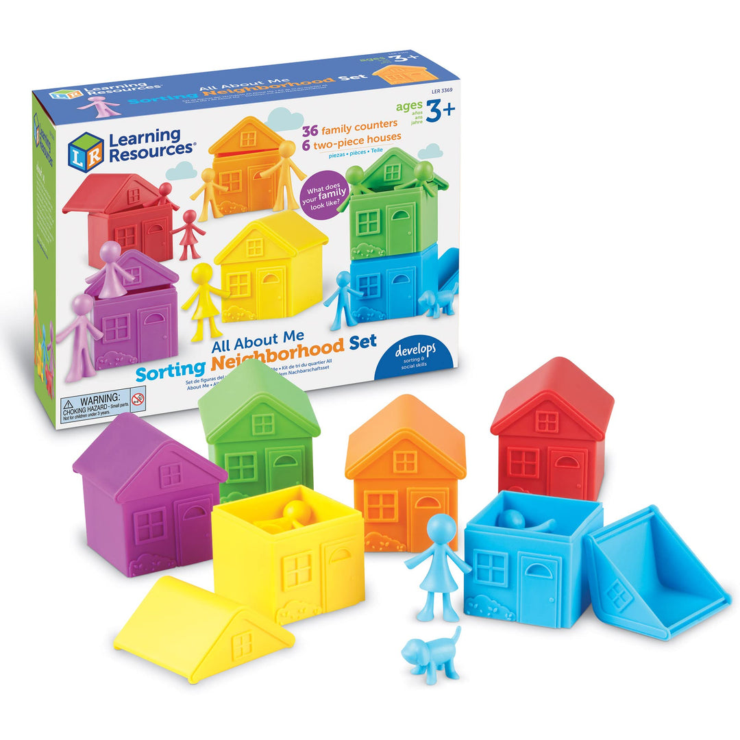 Learning Resources All About Me Nachbarschaftsset, Alter 3–6, Sortierspiel für Vorschule, Farben und