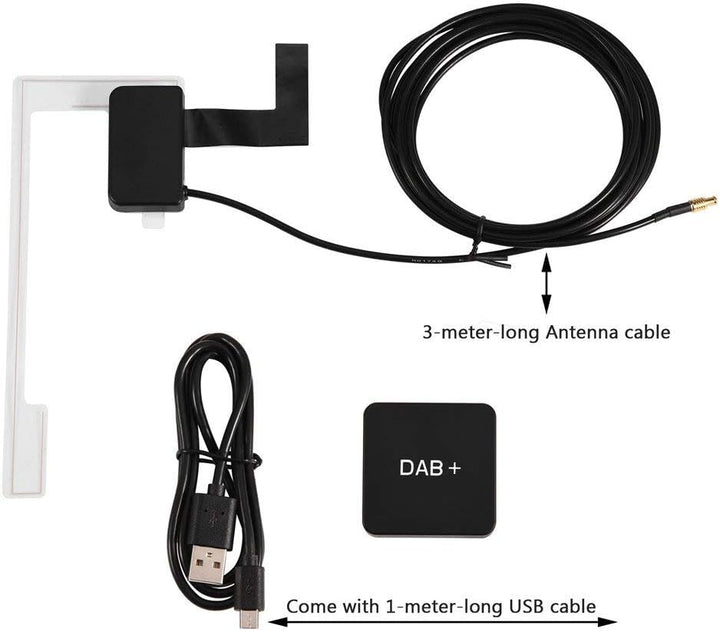 DAB Adapter Kit, Auto Empfänger Mit USB MCX Anschluss, Plug n Play DAB+ Autoradio Digitaler Radio An