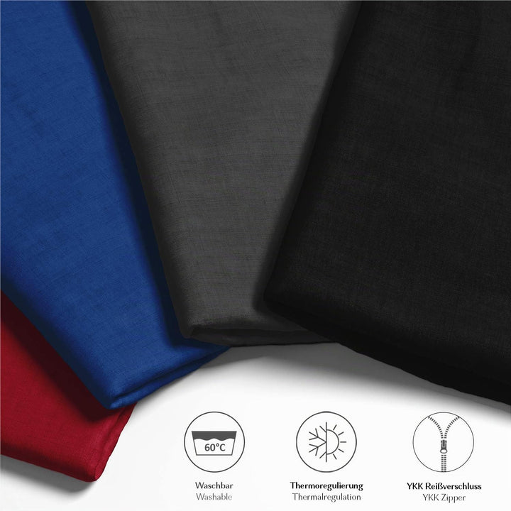 2er-Set Renforcé Kissenbezug 60 x 60 cm - 100% Baumwolle mit Reissverschluss, Superweicher Kopfkisse