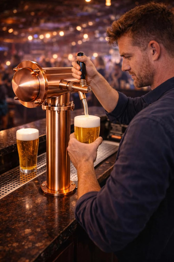Gastrobedarf Westerbarkey Bier/Beer Schanksäule Zapfsäule Mr. T Bronze 1 leitig mit Schankhahn