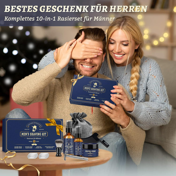 Bartpflege Set für Männer, Hochwertig Bart Rasierset Geschenke für Männer - Bartwuchsmittel Herren m