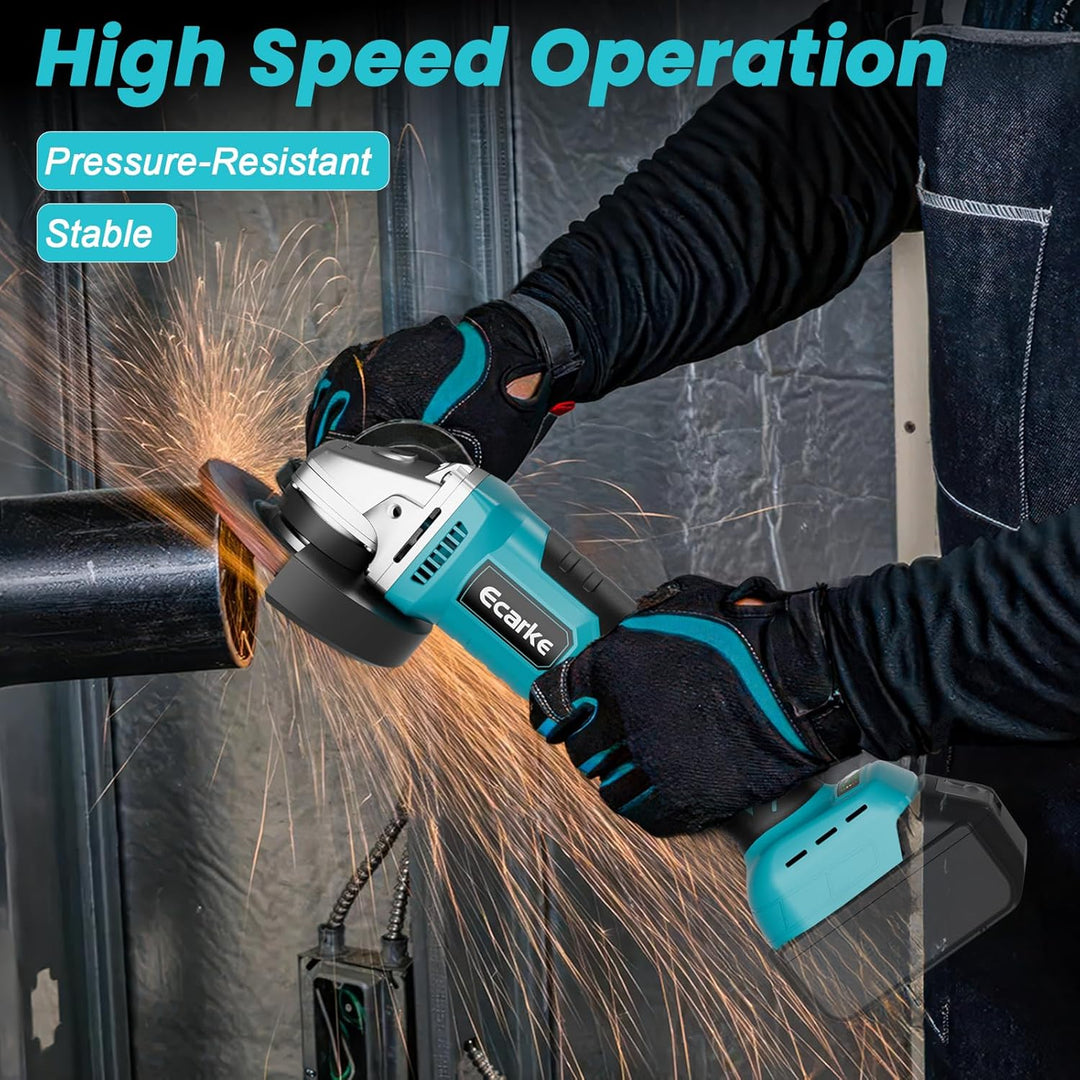 Ecarke Akku Winkelschleifer kompatibel mit Makita Akku 18V Li-Ion, 900W Bürstenloser Profi-Schleifer
