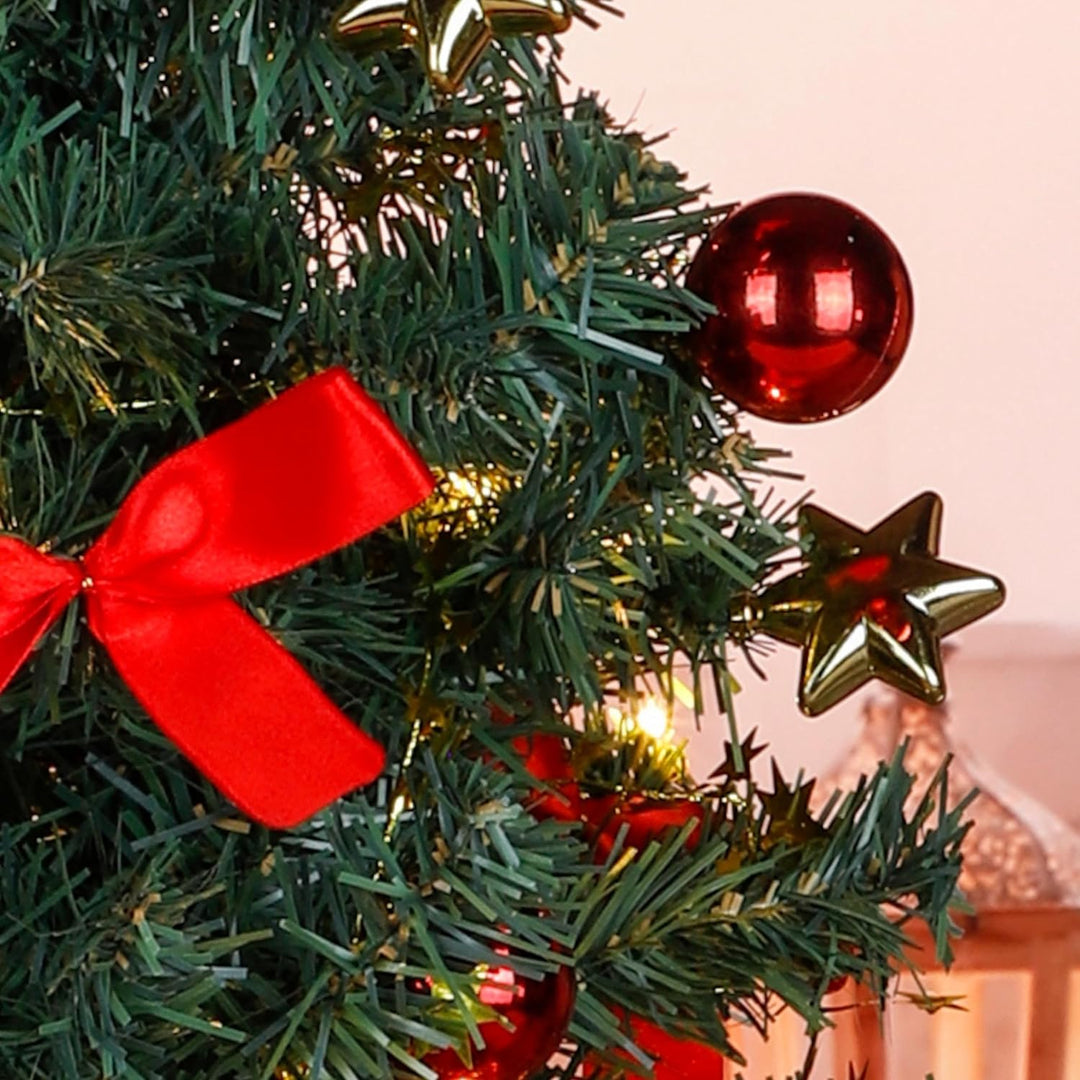 HI Künstlicher Weihnachtsbaum 75 cm Tannenbaum Christbaum Dekobaum beleuchtet und