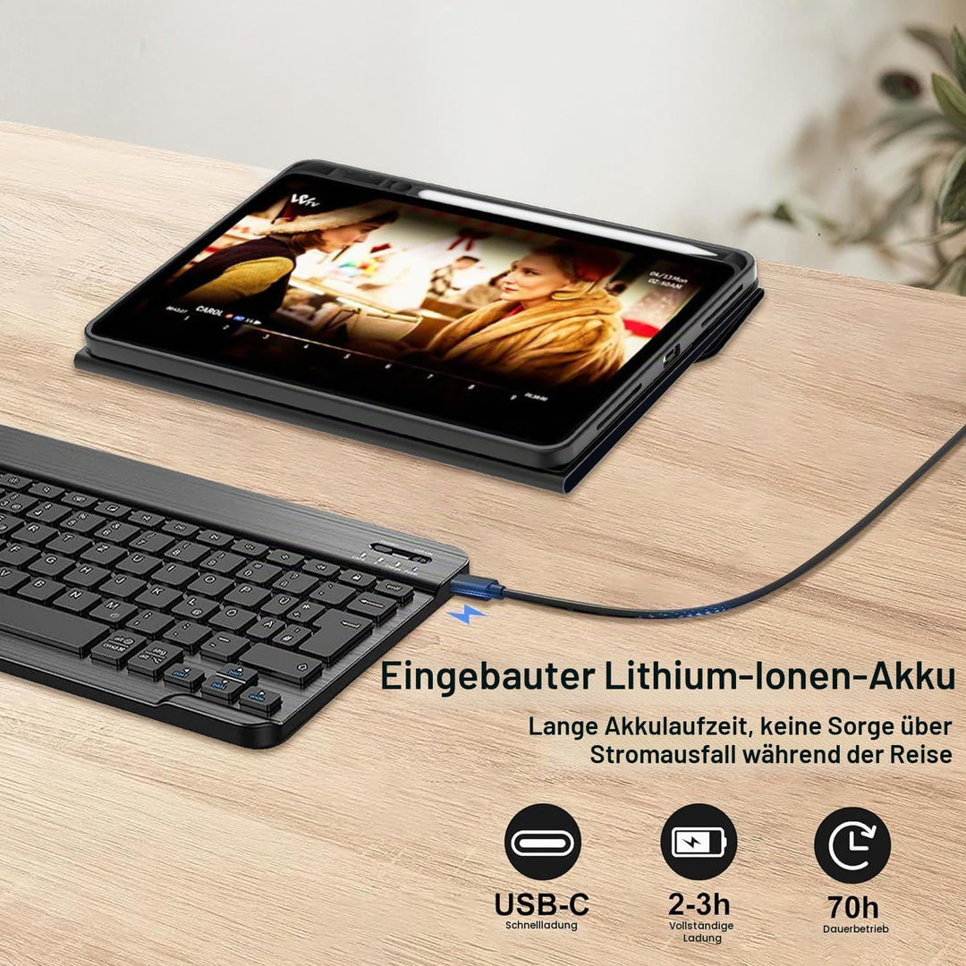 Tastatur Hülle mit Schutzfolie für Xiaomi Pad 5/5 Pro 11 Zoll 2021 Tablet, Hülle mit Stifthalter, Sl