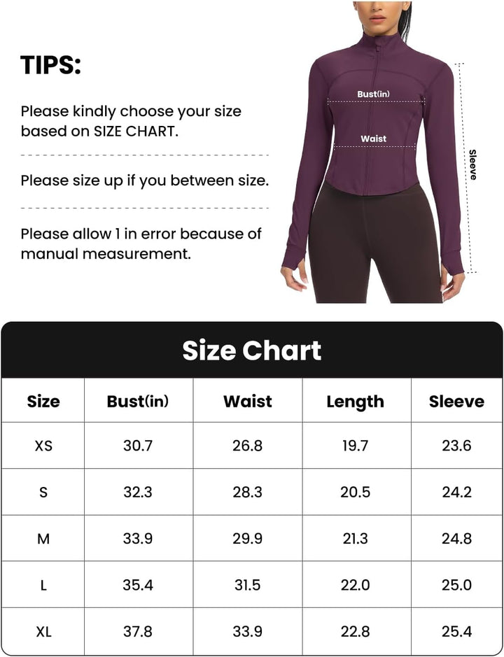 QUEENIEKE Kurze Damen Sportjacke – Leichtes atmungsaktives Yoga-Oberteil mit Daumenlöchern für Fitne