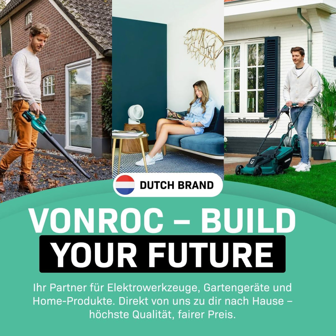 VONROC Elektroheizung energiesparend 1500W - Konvektor Heizung [18qm Räume] - Mobile Elektrische Hei