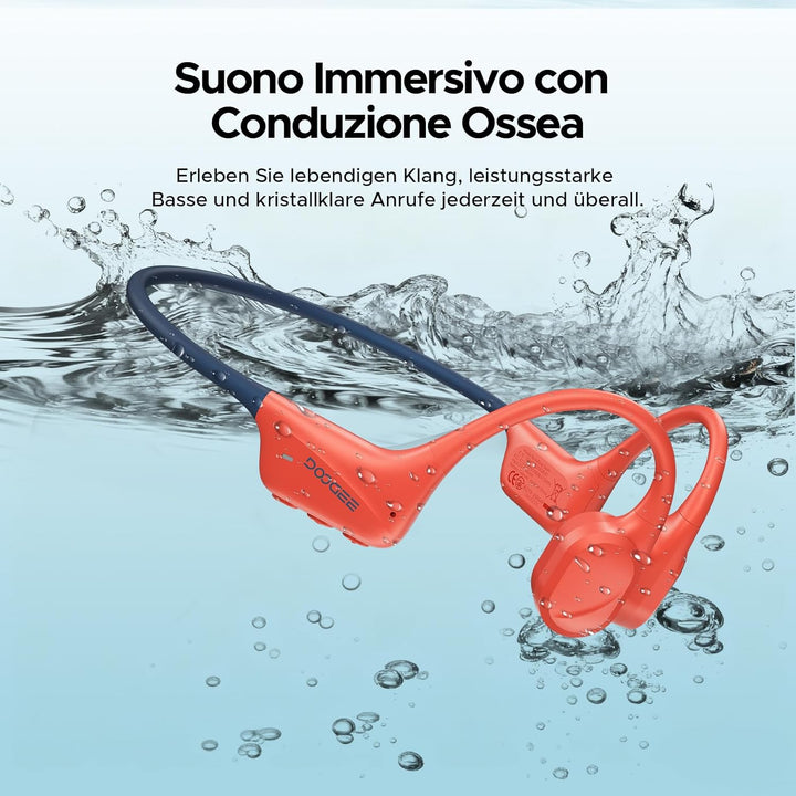 DOOGEE Knochenschall Kopfhörer, IP68 Wasserdicht Schwimmen Kopfhörer, Bluetooth 5.4 Sportkopfhörer,