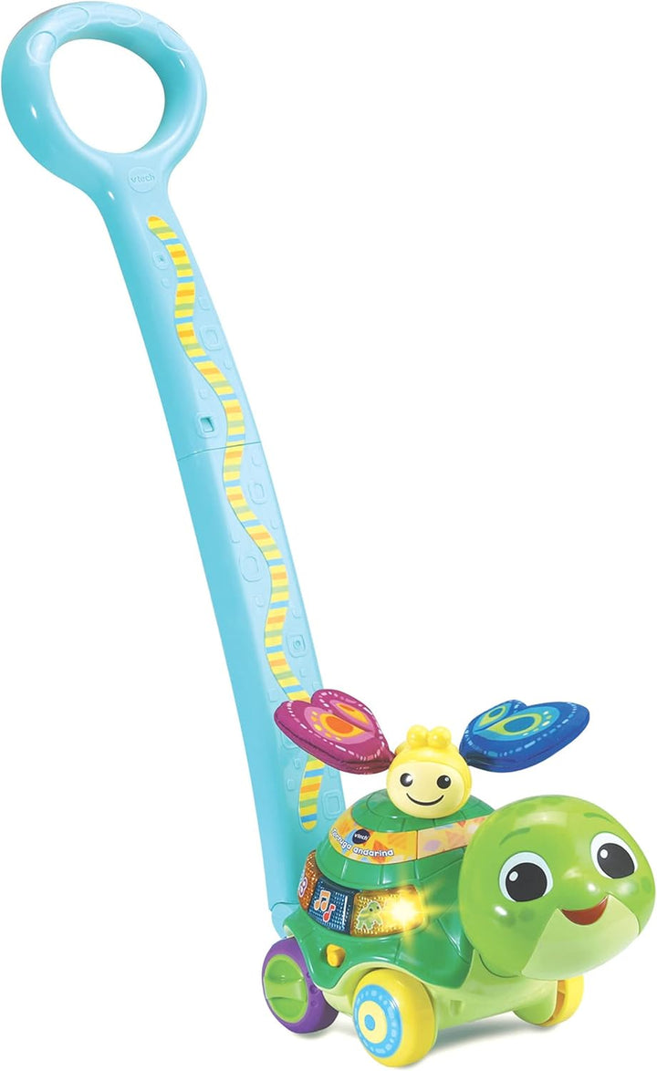 VTech Walking Turtle, Ziehspielzeug für Babys ab 12 Monaten, Version mit Gehhilfe, Spanisch (3480-54
