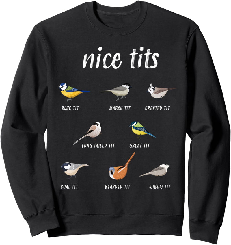 Nice-tits funny bird watching gift Birder Men Dad Sweatshirt