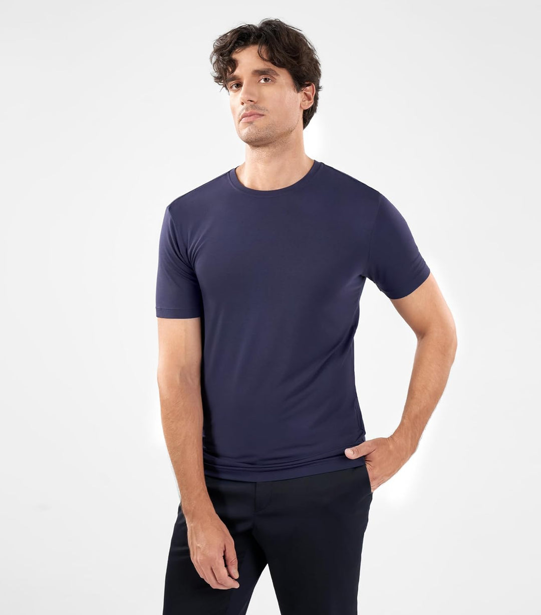 DAVID ARCHY Unterhemd Herren Atmungsaktive Tshirt Herren Slim fit Weich Kurzarm Shirt Basic Tshirt H