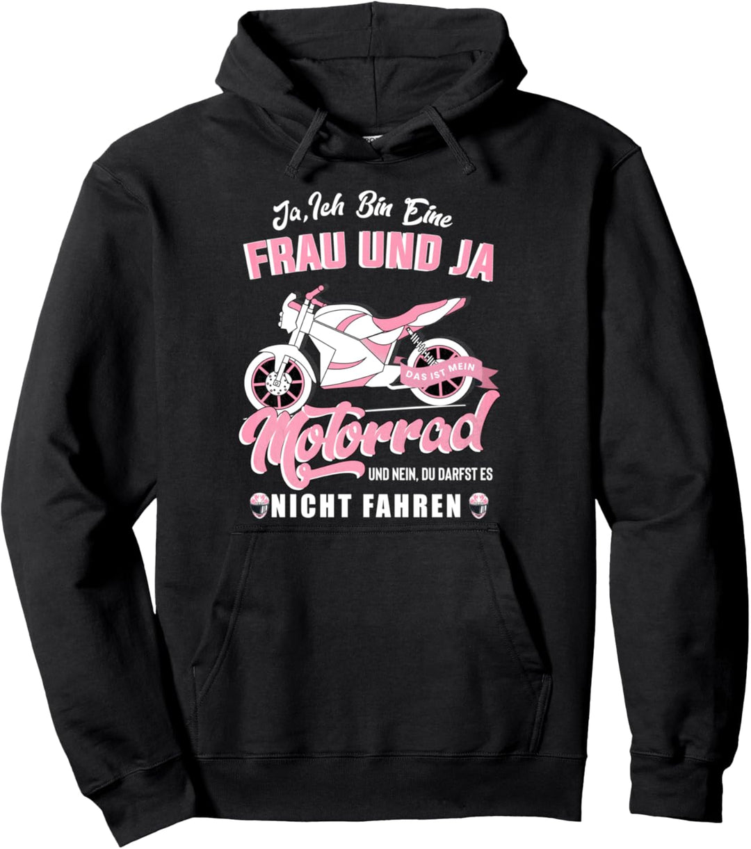 Motorrad Motorradfahrerin Geschenk Spruch Motorradfahrer Pullover Hoodie