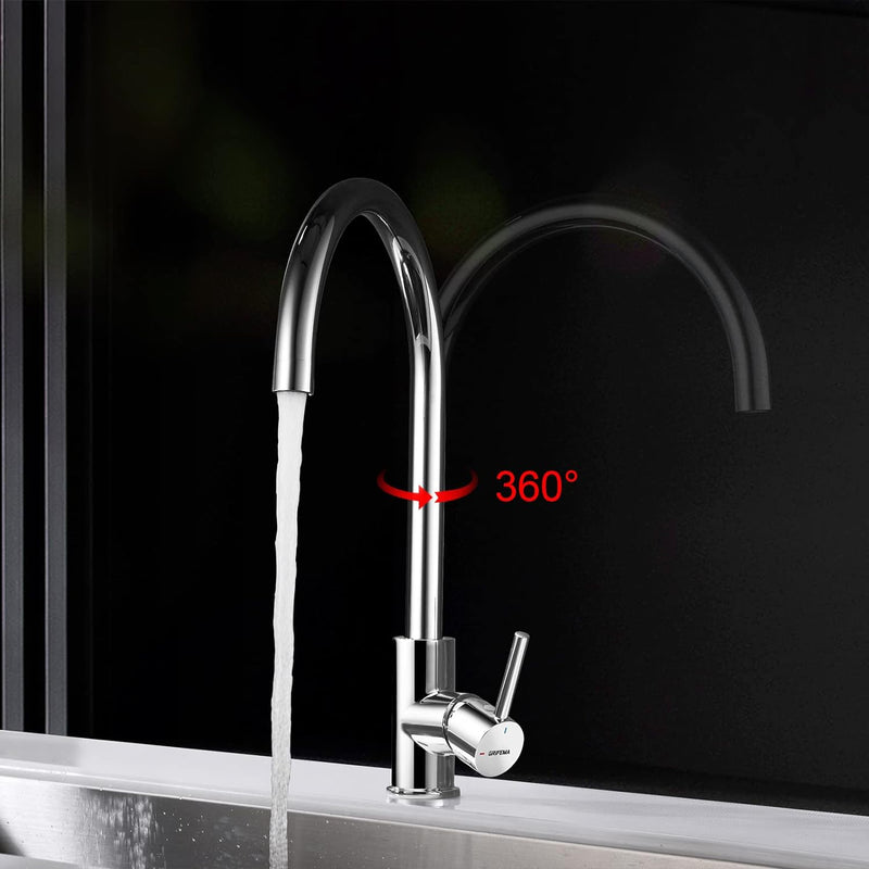 GRIFEMA GRIFERÍA DE COCINA-G4001 | Küchenarmatur - Wasserhahn Küche mit Hoher Auslauf(246mm), 360° S