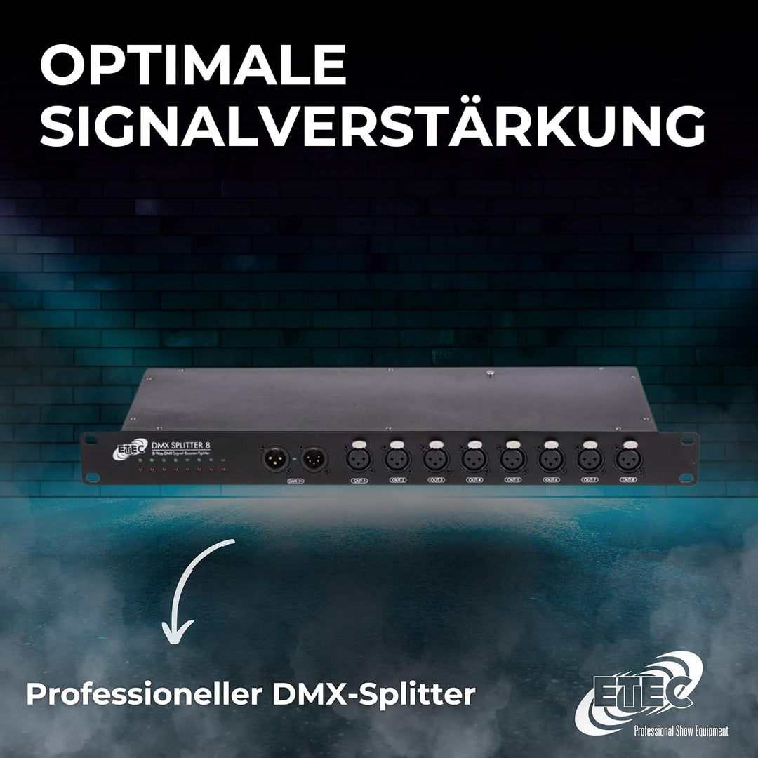 ETEC 8 Kanal DMX Splitter/Booster 19"