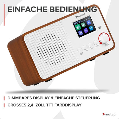 Audizio Avio - Kompaktes DAB Plus Radio mit Bluetooth, Digitalradio, FM & UKW, AUX, 30 Watt Lautspre