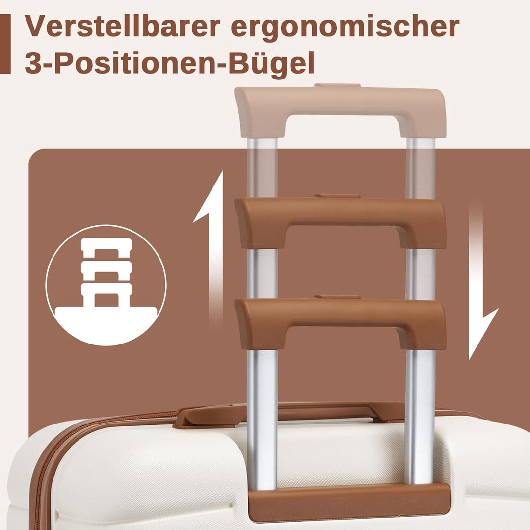 KONO Koffer Reisekoffer Trolley Koffer Gross von ABS+PC Hartschalenkoffer mit Zwillingsrollen und Za