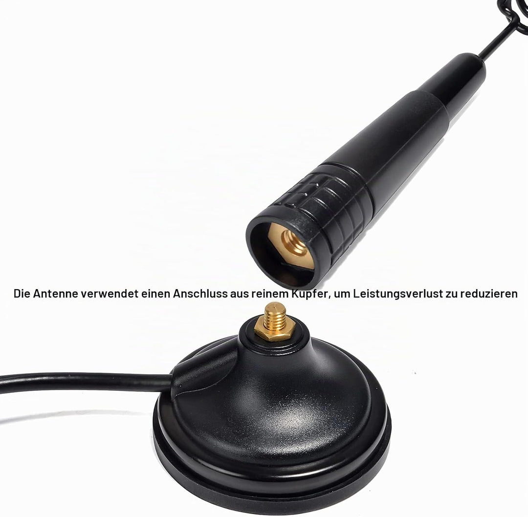 HYS 27 MHz Magnetische Halterung Antenne CB Antenne kompatibel mit Cobra Midland Uniden Maxon Portab