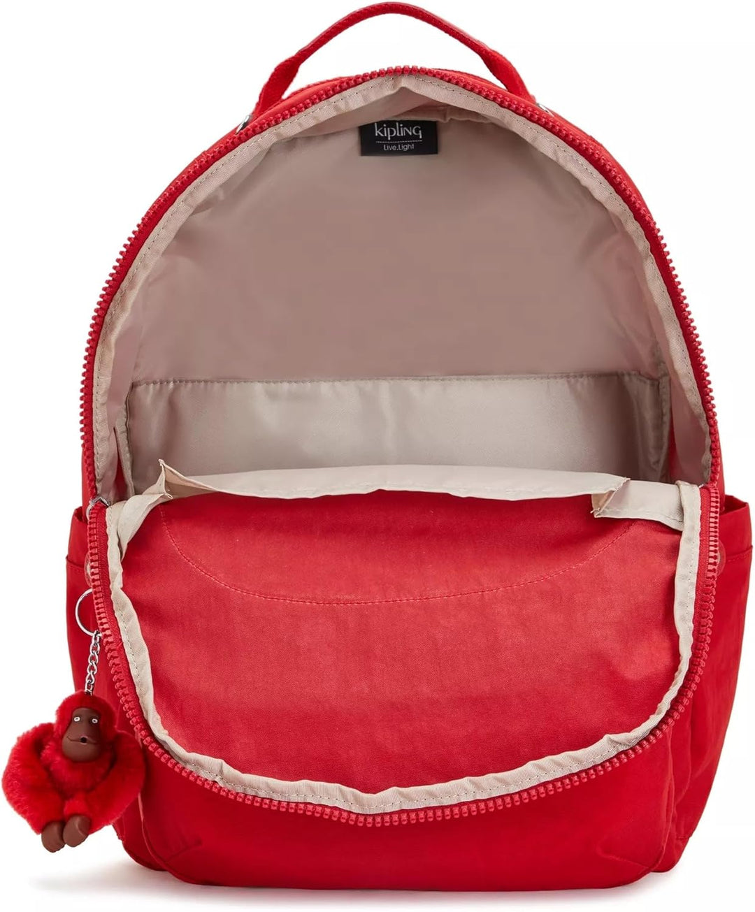 Kipling SEOUL Grosser Rucksack 12.75" L x 17.25" H x 9" D Cherry Tonal2, 12.75" L x 17.25" H x 9" D