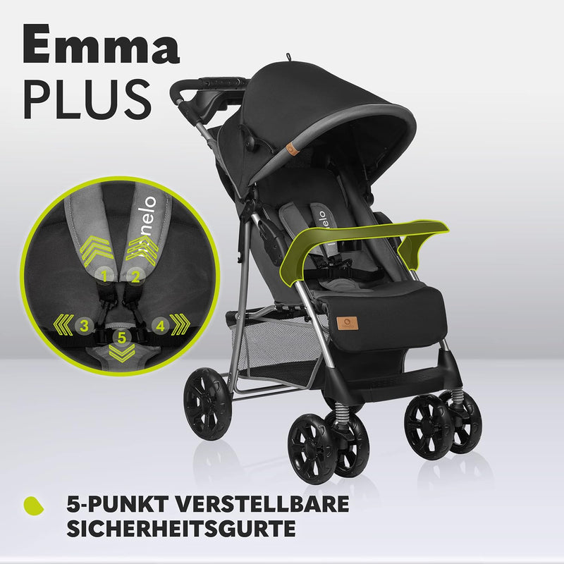 LIONELO Emma Plus Kinderwagen bis zu 15 kg, Kindersportwagen, leicht modern klein Buggy mit Liegepos