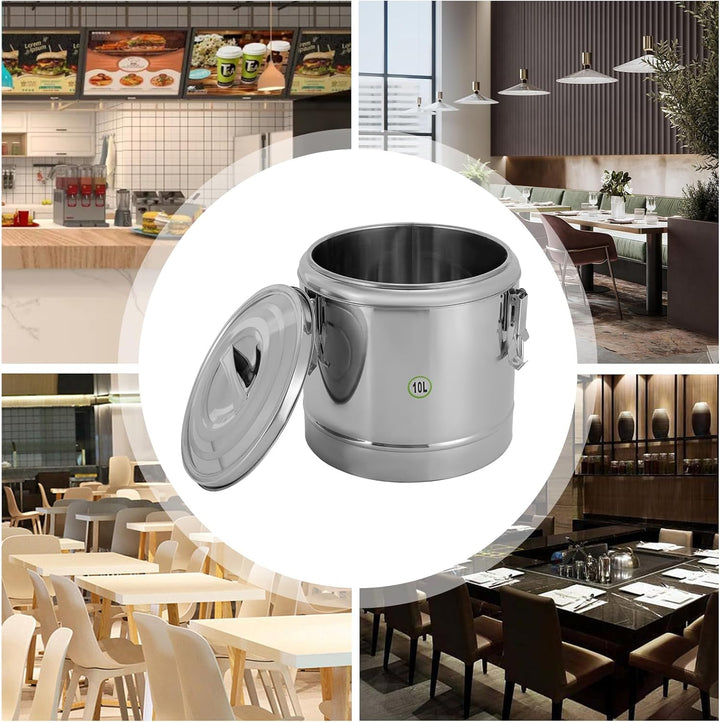 Thermobehälter Edelstahl Thermobox Warmhaltebehälter Speisen Thermoport 10 L, für Restaurants, Kanti