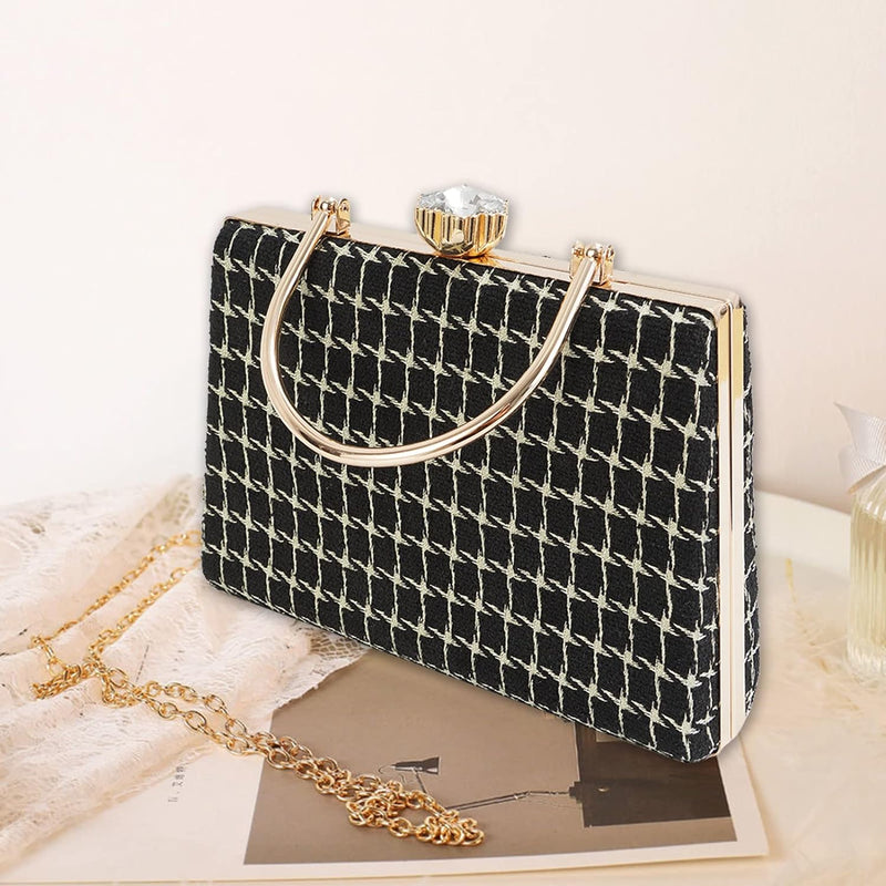 CORIOS Abendtasche Damen Kette Clutch Shiny Strass Handtasche Klein Tasche Diamant Clutch Bag Elegan