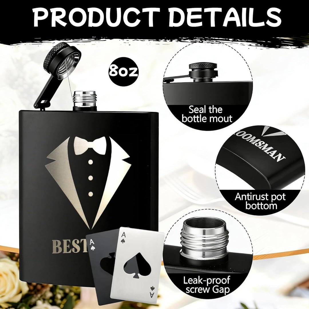 Flachmann Mit Gravur Flachmann 8oz Edelstahl Geschenkset Schwarze Geschenkbox mit 2 Bechern und 1 Tr