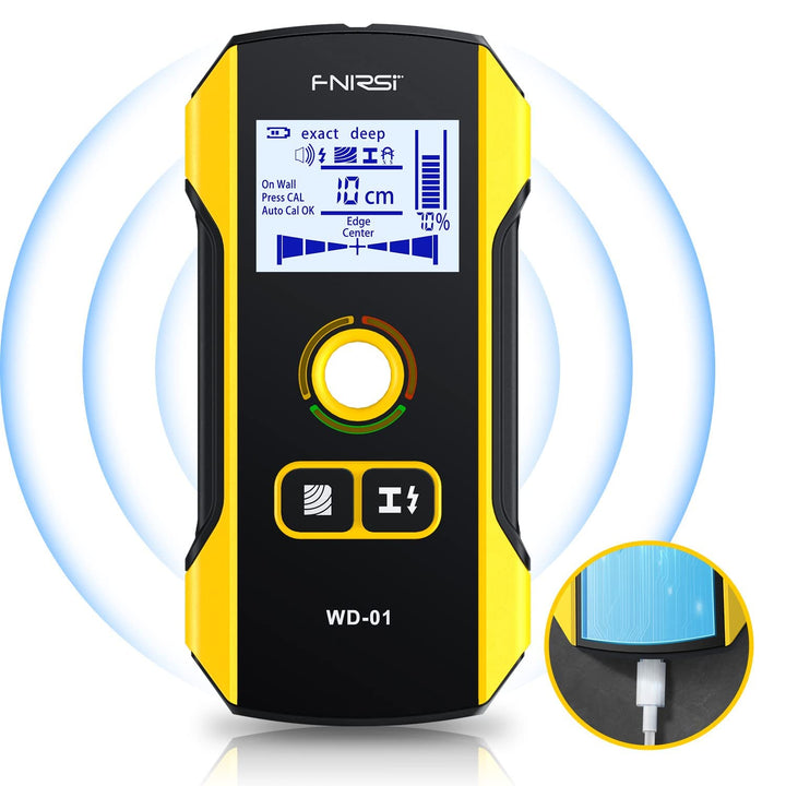 FNIRSI 6-in-1 Wandscanner – Elektronischer Wanddetektor für Holz- und Metallständer, Kabel, Rohre un