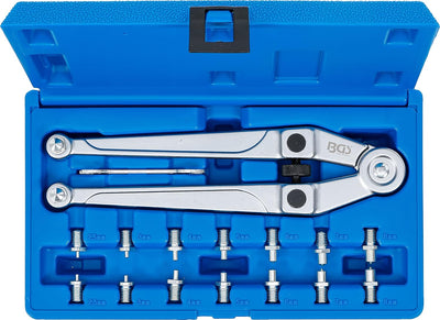 BGS 1464 | Stirnlochschlüssel-Satz | verstellbar | Zapfen-Durchmesser | Ø 2,5 - 9 mm | mit auswechse