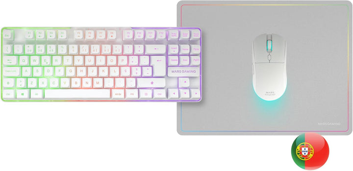 Mars Gaming MCPWTKL, Kabelloses Gaming-Combo, DualPro Link 2.4GPRO-Technologie, TKL FRGB Rainbow Tas