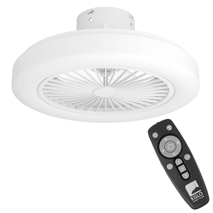 EGLO Deckenventilator mit Beleuchtung Ortona, Ventilator Decke dimmbar mit Fernbedienung, Timer und