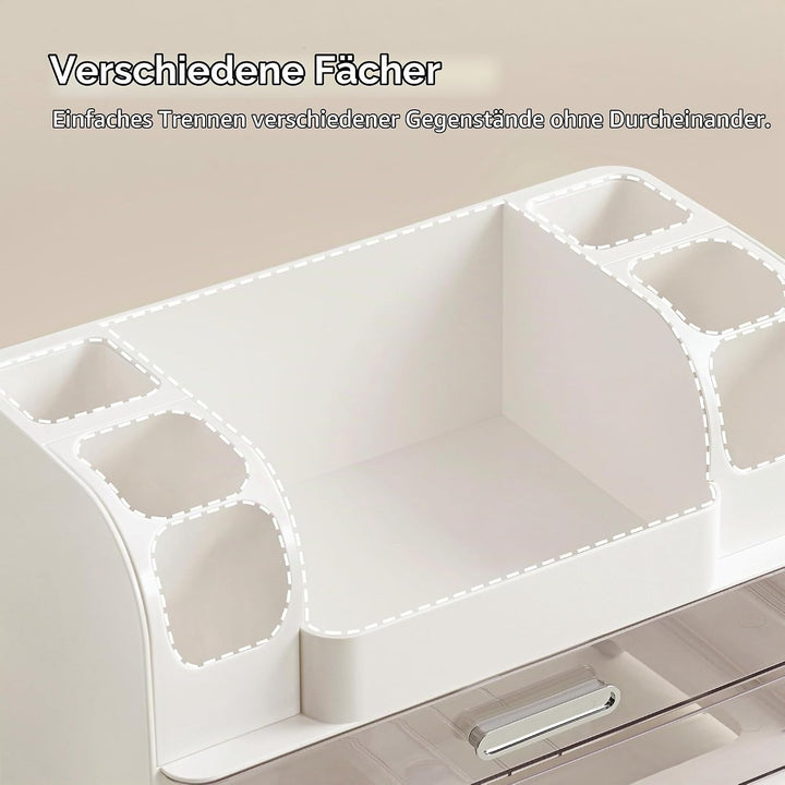 hblife Makeup Kosmetik Organizer mit Schubladen, Pinsel Organizer, 3-in-1 Plastic Kosmetik Aufbewahr