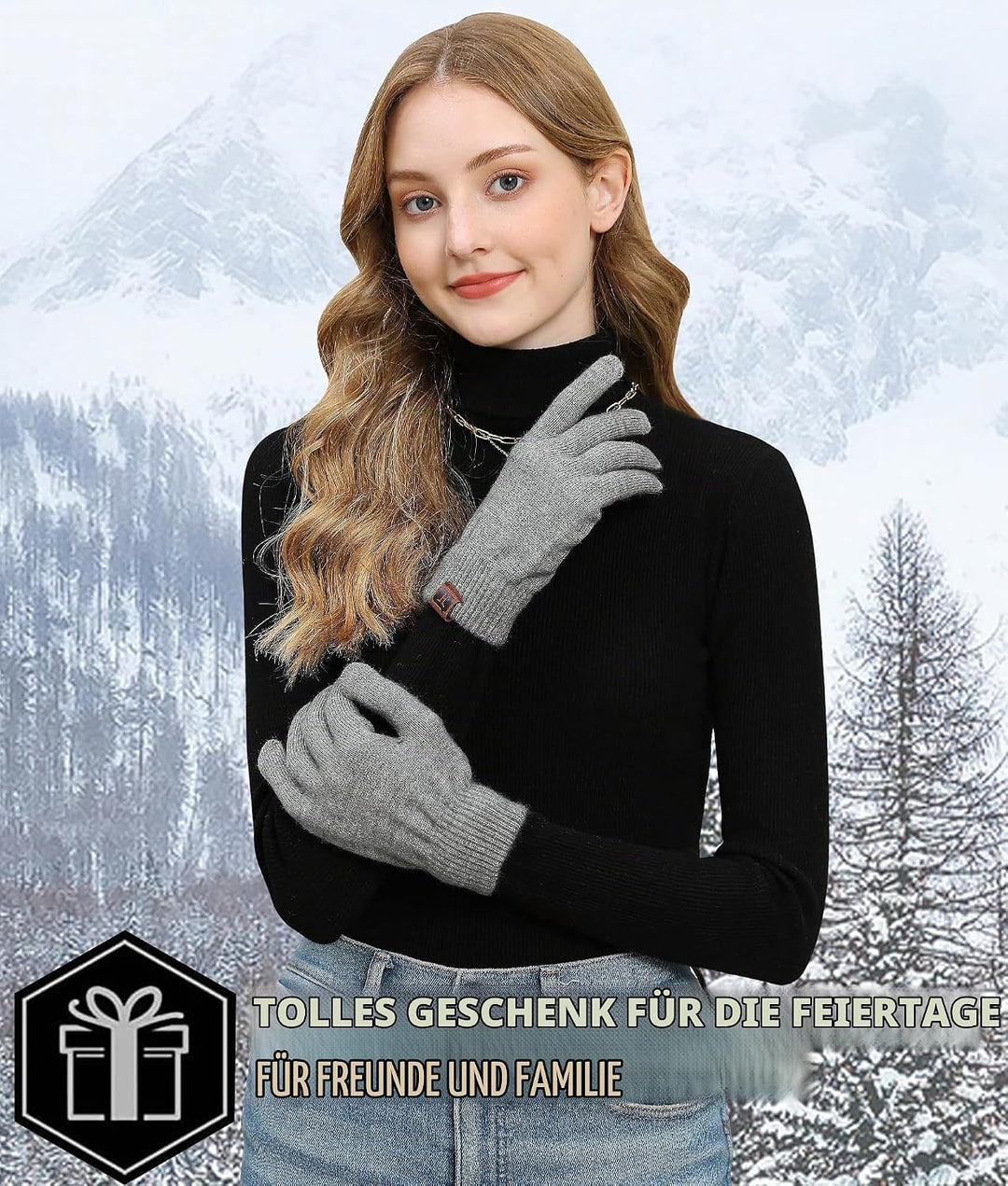 Bequemer Laden Damen Winter Warm Touchscreen Handschuhe Thermo Winterhandschuhe Kaschmir Strickhands