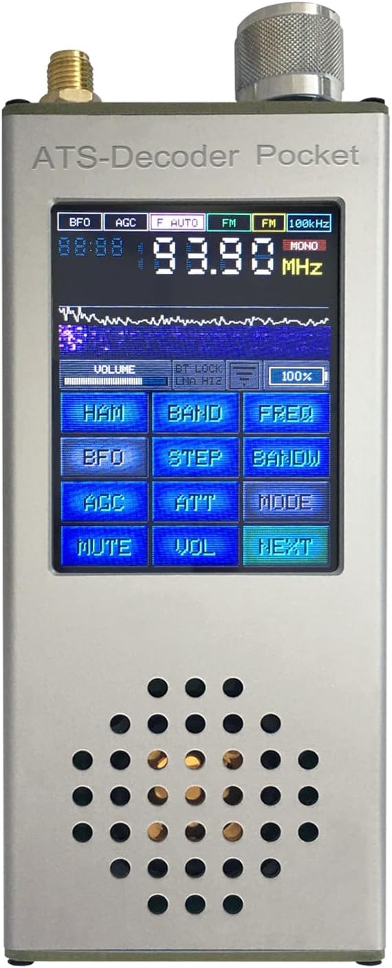 ATS-Decoder Taschenradio SI4732 Full-Band DSP Receiver FM AM MW SW SSB 2,4 Zoll TFT Touchscreen Blue