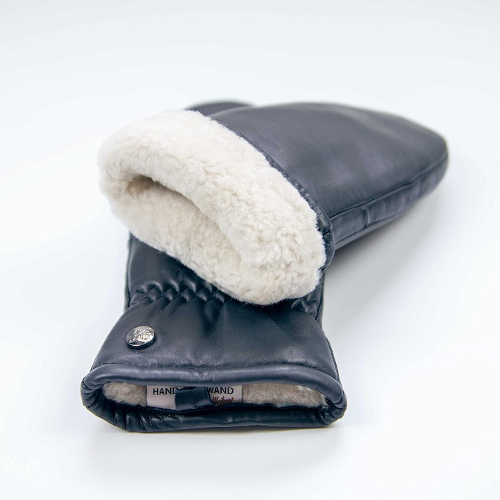 Fäustlinge aus reinem Merino Lammfell und robustem Lammnappa Leder, Touchscreen-fähig, Damen, Lammfe