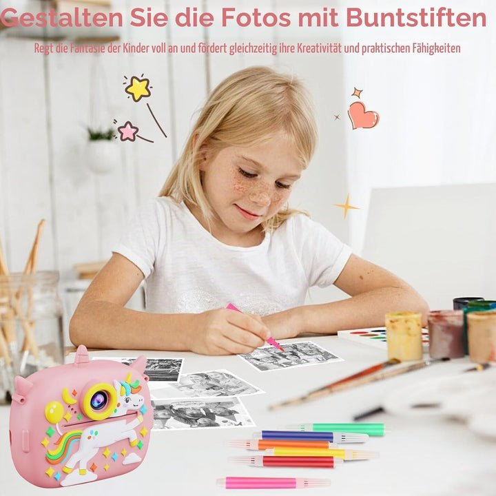 Kinderkamera Sofortbildkamera, 1080P HD Kinder Kamera mit 2,4"-Bildschirm & 32G TF Karte Sofortbildk