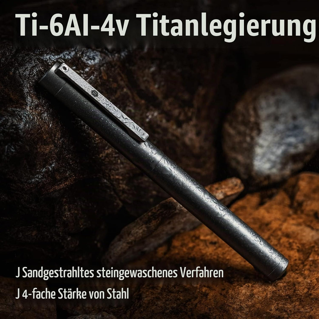 KeyUnity KP02 Füllfederhalter, feine Feder mit Tintenkonverter, Kalligraphiestift aus Titanlegierung