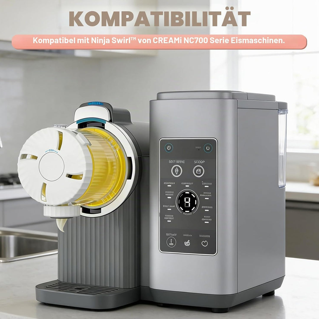 4er-Ninja Creami Swirl - Pack Behälter für Ninja Creami Swirl Pints und Deckel, Eisbehälter Ko