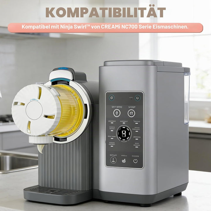 4er-Ninja Creami Swirl - Pack Behälter für Ninja Creami Swirl Pints und Deckel, Eisbehälter Ko