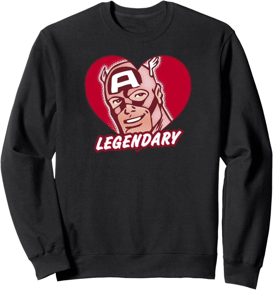 Marvel Captain America Legendary Heart Shaped Portrait Sweatshirt