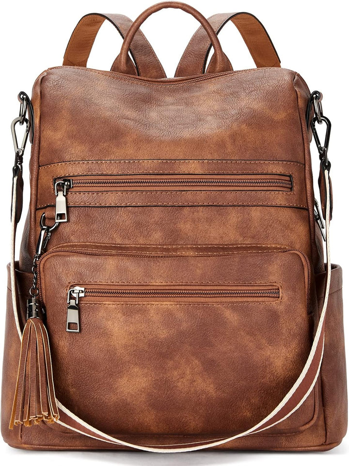 Telena Damen Rucksack Elegant Lederrucksack Freizeitrucksack Rucksack Handtasche 2 in 1 Casual 0-0-b