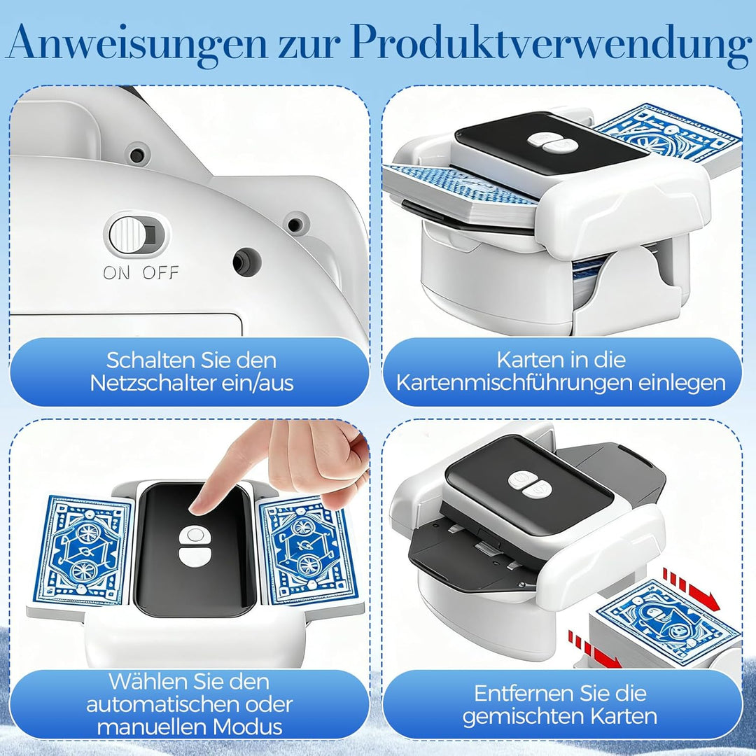 Kartenmischmaschine, Automatische Kartenmischer, Geräuscharmer und Wiederaufladbarer Kartenmischmasc