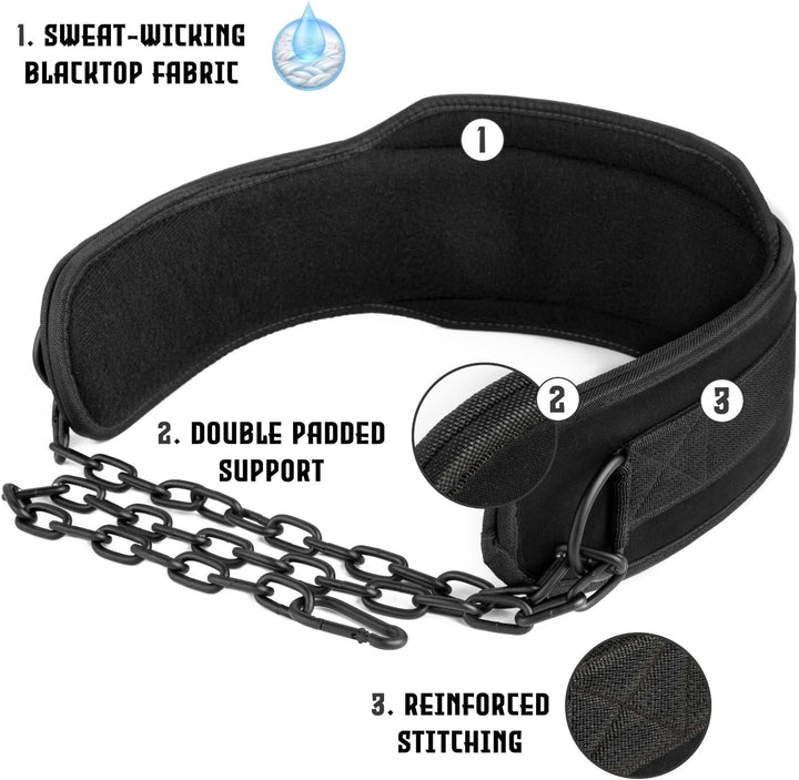 Islero Gewichthebergürtel, Dip-Gürtel für Rückenstütze, Hebegürtel für Männer und Frauen, Bodybuildi