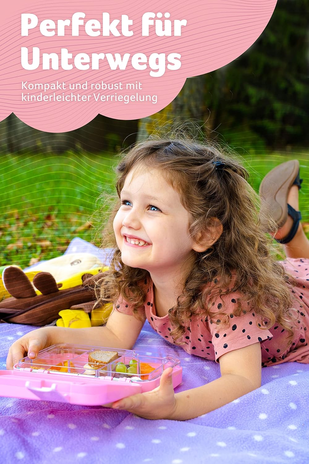 Jarlson® Brotdose Kinder mit Fächern TONI [AUSLAUFSICHER] - Bento Lunchbox mit Trennfächern - Frühst