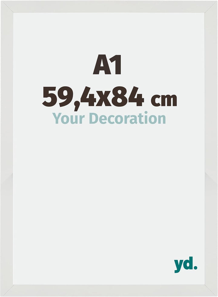 yd. Your Decoration - Bilderrahmen DIN A1 59,4x84 cm - Bilderrahmen aus MDF mit Acrylglas - Antirefl
